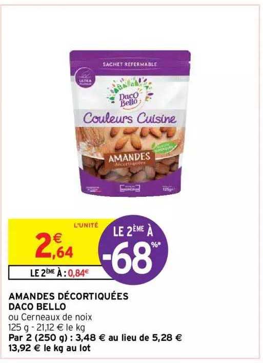 amandes décortiquées daco bello