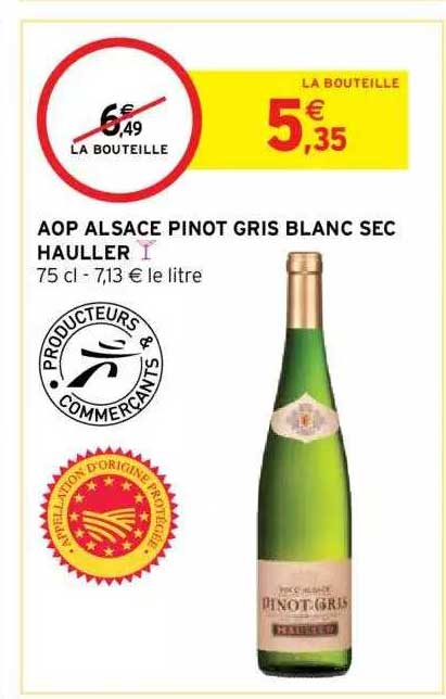aop alsace pinot gris blanc sec hauller