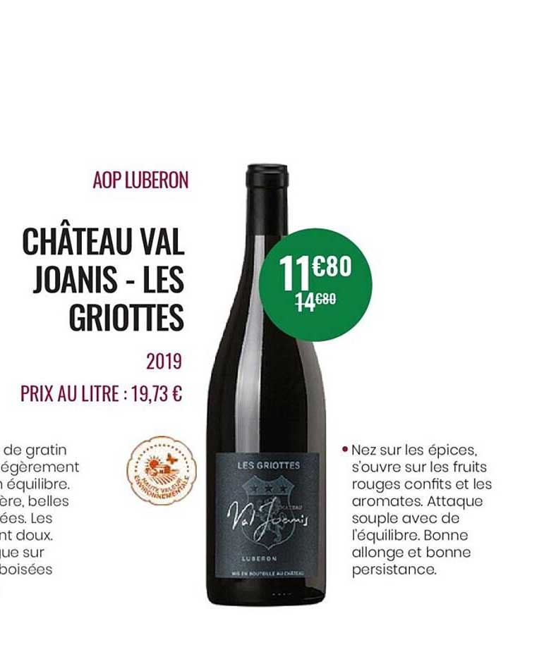 aop luberon château val joanis - les griottes 2019
