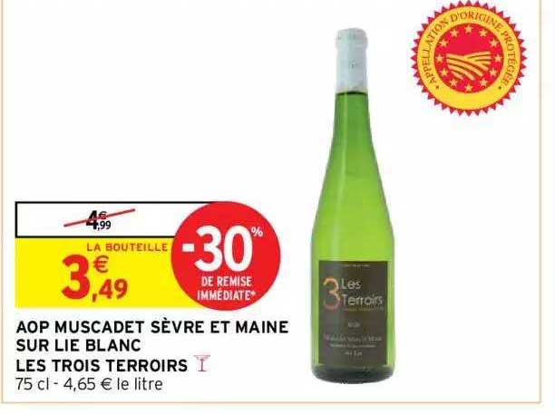 aop muscadet sèvre et maine sur lit blanc les trois terroirs