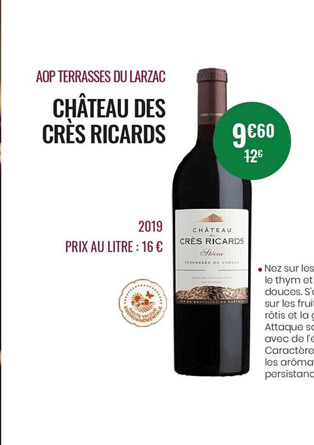 Aop Terrasses Du Larzac Château Des Crès Ricards