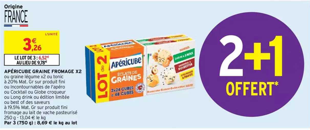 apéricube graine fromage x2
