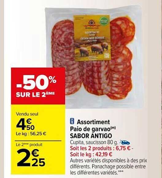 assortiment paio de garvao sabor antigo