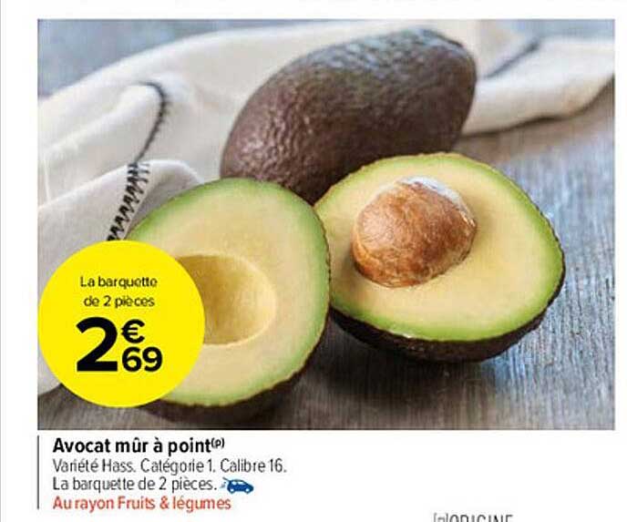 avocat mûr à point