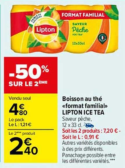 boisson au thé "format familial" lipton ice tea