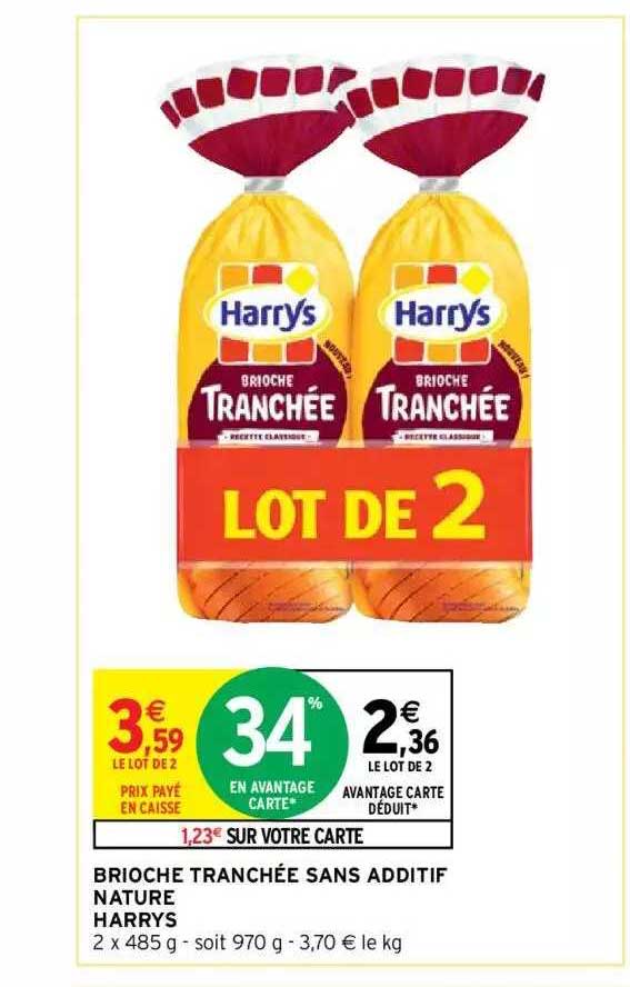 brioche tranchée sans additif nature harry