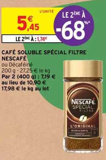 Café Soluble Spécial Filtre Nescafé