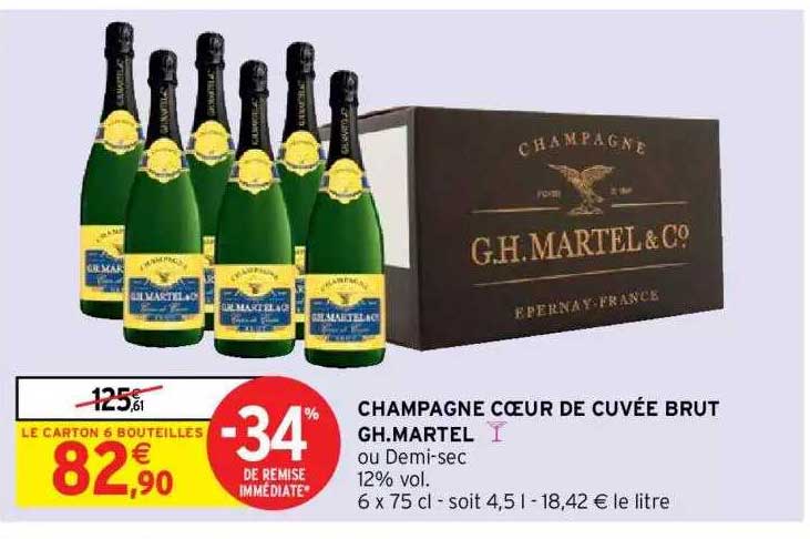 champagne coeur de cuvée brut gh;. martel