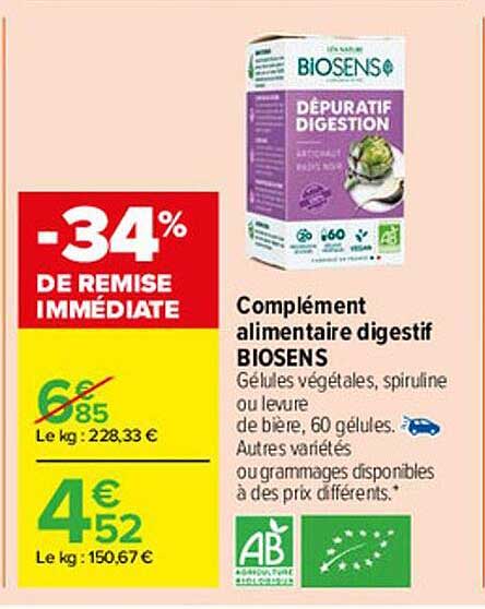 complément alimentaire digestif biosens
