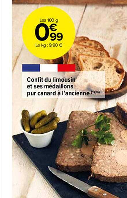 confit du limousin et ses médaillons pur canard à l'ancienne