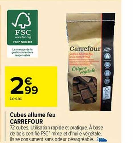 cubes allume feu carrefour