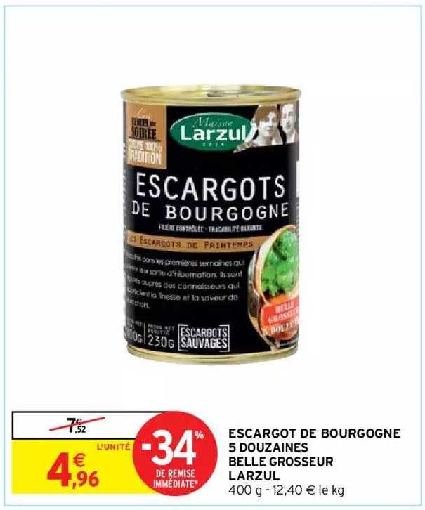 escargot de bourgogne 5 douzaines belle grosseur larzul