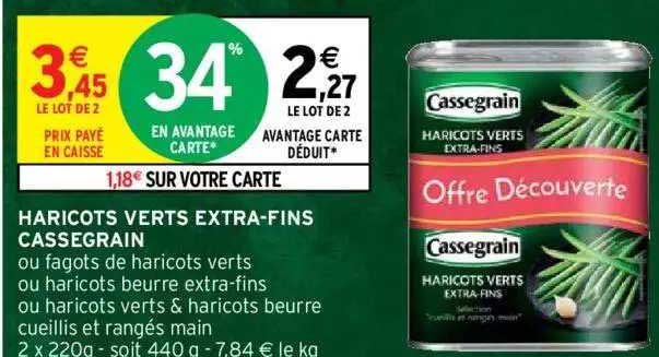haricots verts extra-fins cassegrain