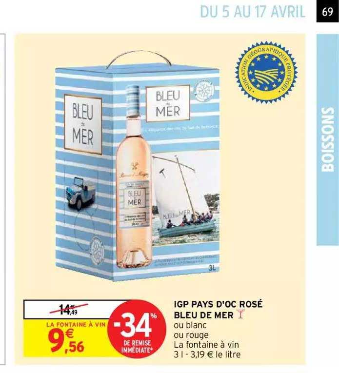Igp Pays D'oc Rosé Bleu De Mer