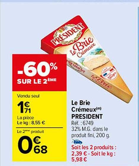 Le Brie Crémeux Président