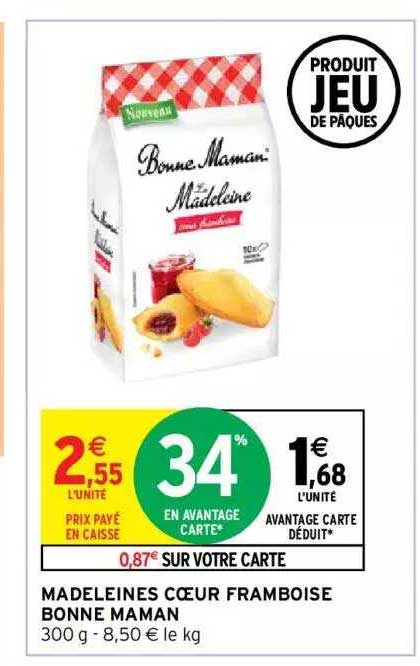 madeleines cœur framboise bonne maman