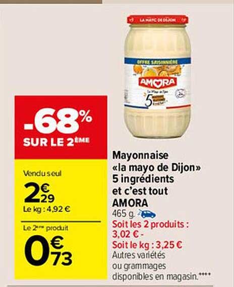 mayonnaise "la mayo de dijon" 5 ingrédients et c'est tout amora
