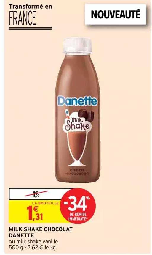 milk shake chocolat danette