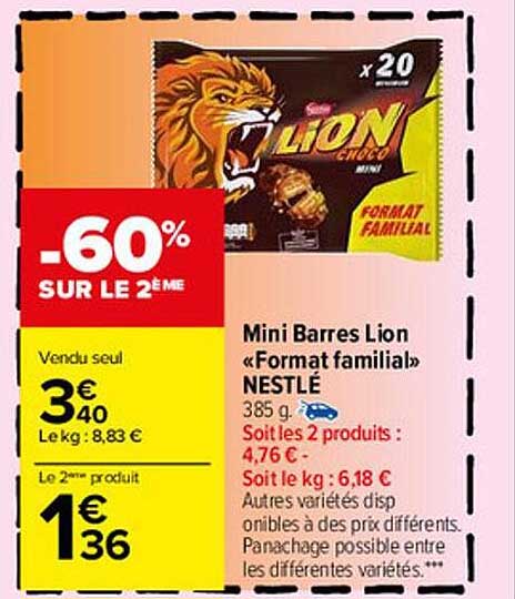 mini barres lion "format familial" nestlé