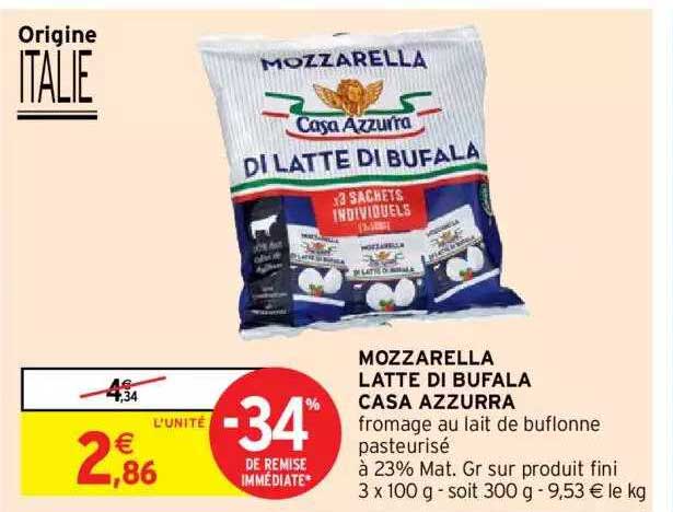 mozzarella latte di bufala casa azzurra