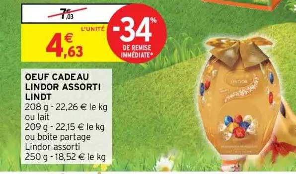 œuf cadeau lindor assorti lindt