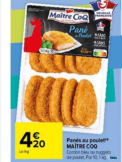 panés au poulet mâitre coq