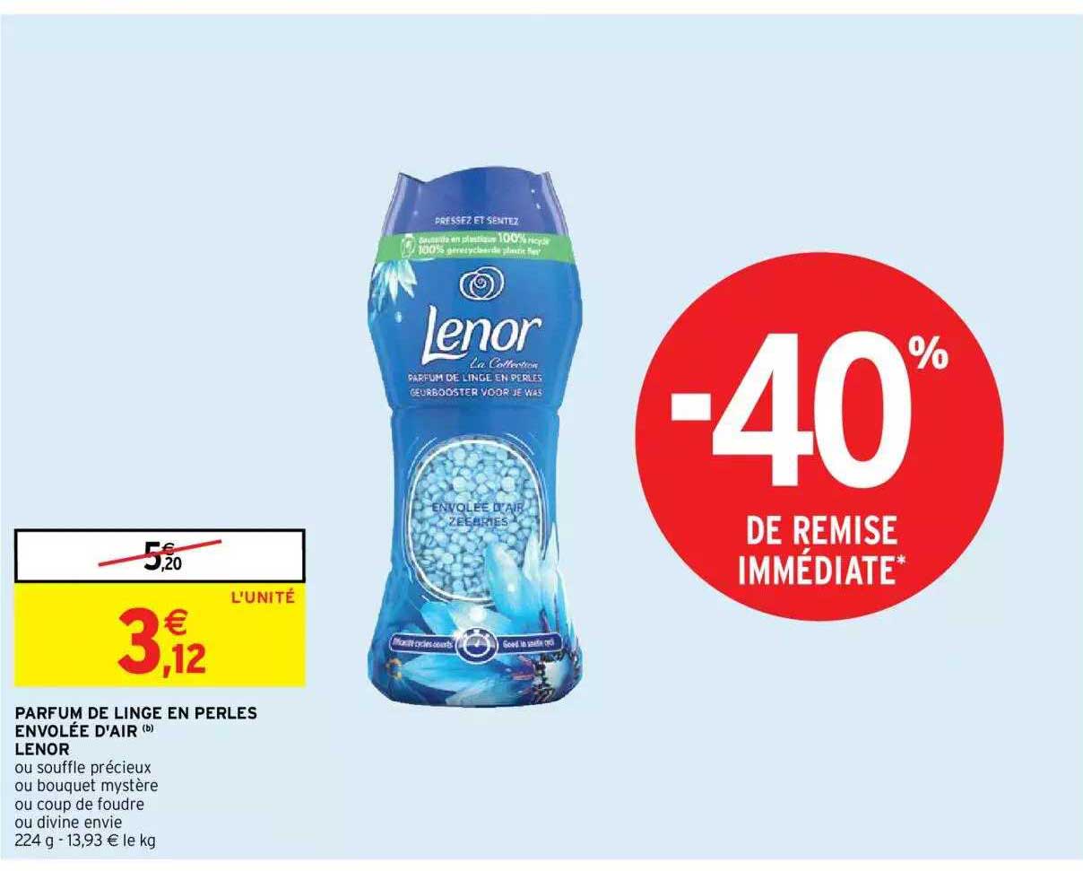 parfum de linge en perles envolée d'air lenor