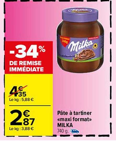 pâte à tartiner "maxi format" milka