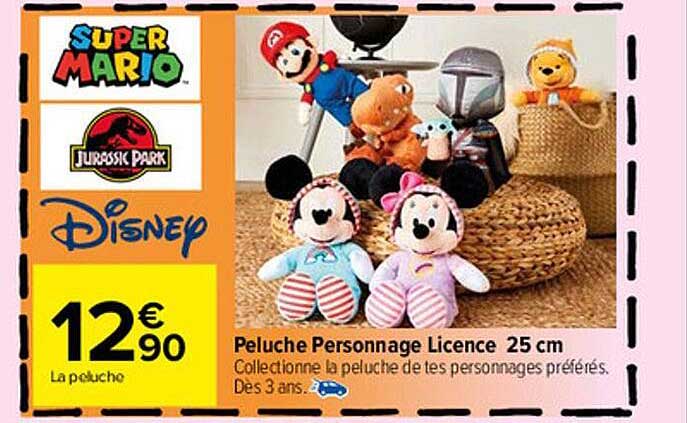 peluche personnage licence 25 cm