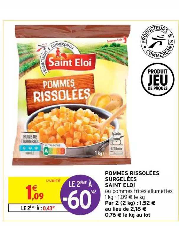 pommes rissolées surgelées saint éloi