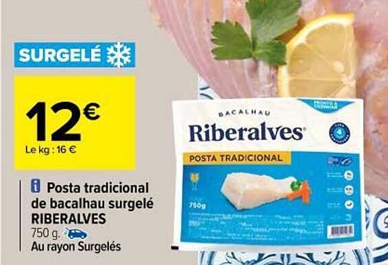 posta tradicional de bacalhau surgelé riberalves