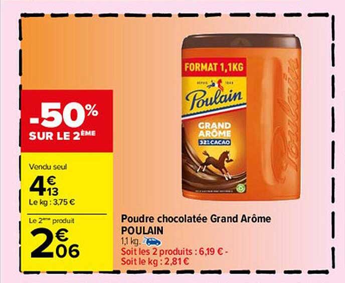 poudre chocolatée grand arôme poulain