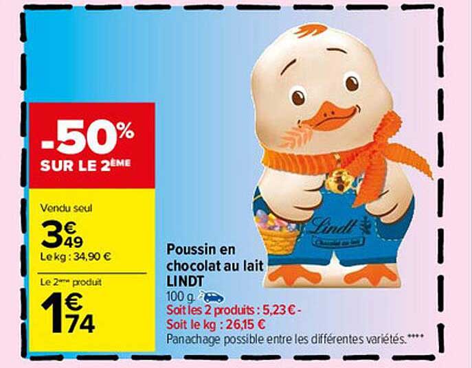 poussin en chocolat au lait lindt