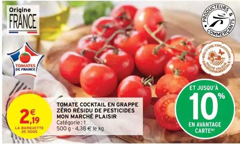 tomate cocktail en grappe zéro résidu de pesticides mon marché plaisir