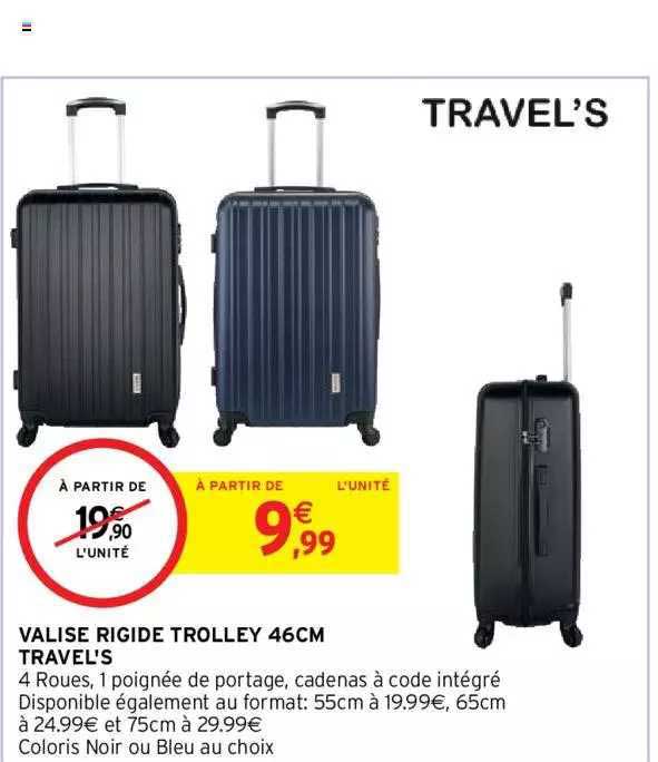valise rigide trolley 46 cm travel's