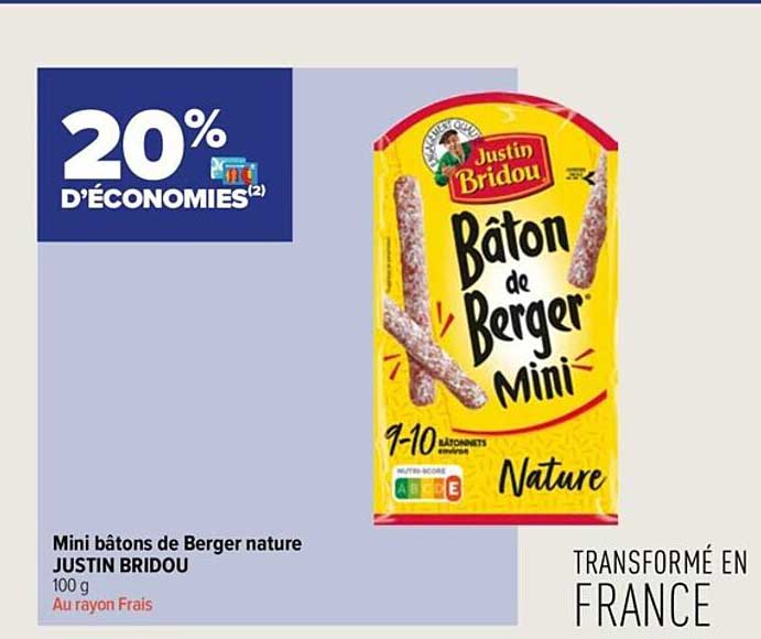 mini bâtons de berger nature justin bridou