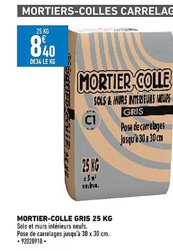 mortier-colle gris 25 kg