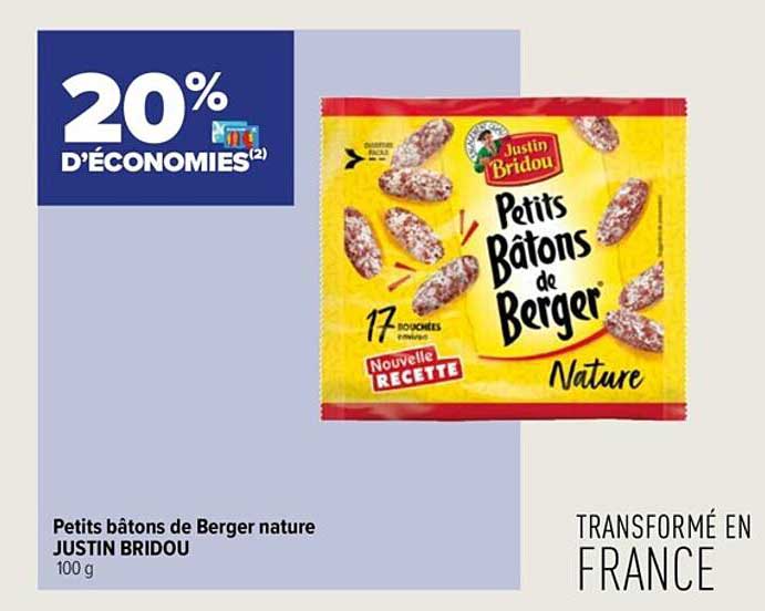 petits bâtons de berger nature justin bridou