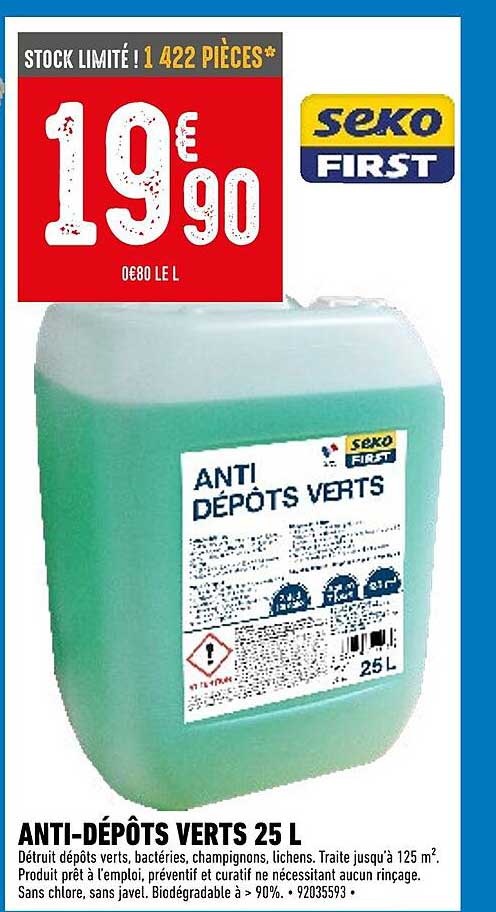 Anti-dépôts Verts 25l Seko First