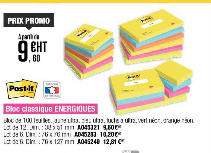 bloc classique energiques post-it
