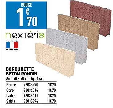 bordurette béton rondin nextéria