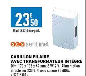 carillon filaire avec transformateur intégré scs sentinel