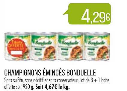 Champignons émincés Bonduelle