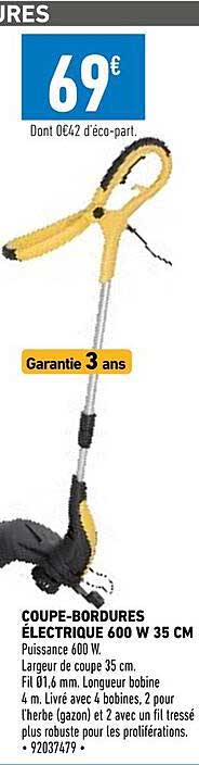 coupe-bordures électrique 600 w 35 cm