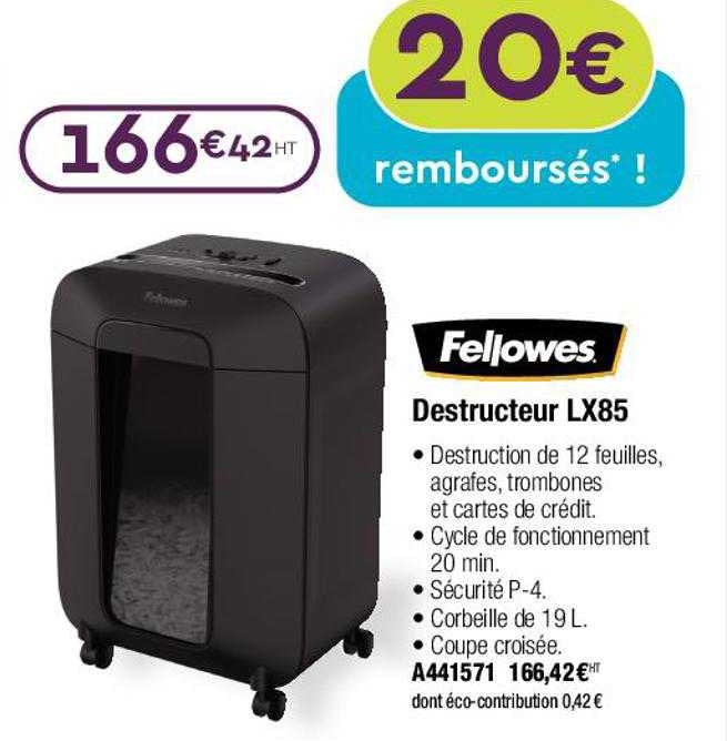 Destructeur Lx85 Fellowes