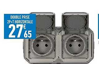 double prise 2p+t horizontale