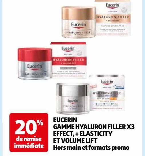 eucerin gamme hyaluron filler x3 effect, +elasticity et volume lift