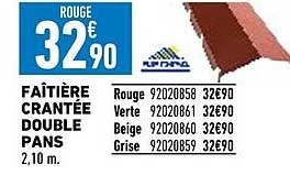 faîtière crantée double pans sedpa