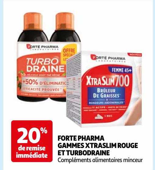 forte pharma gammes xtraslim rouge et turbodraine
