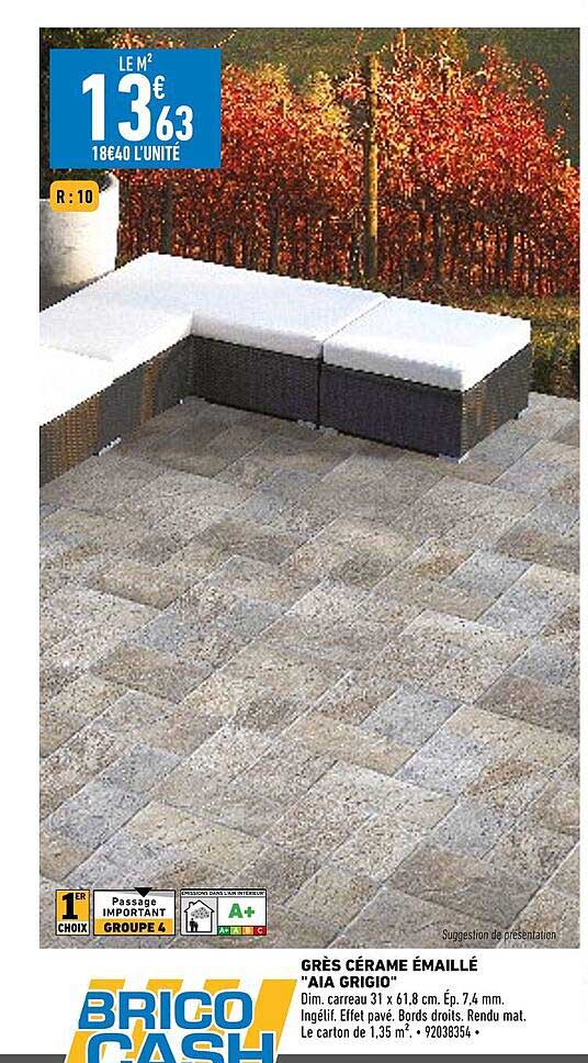 grès cérame émaillé "aia grigio"